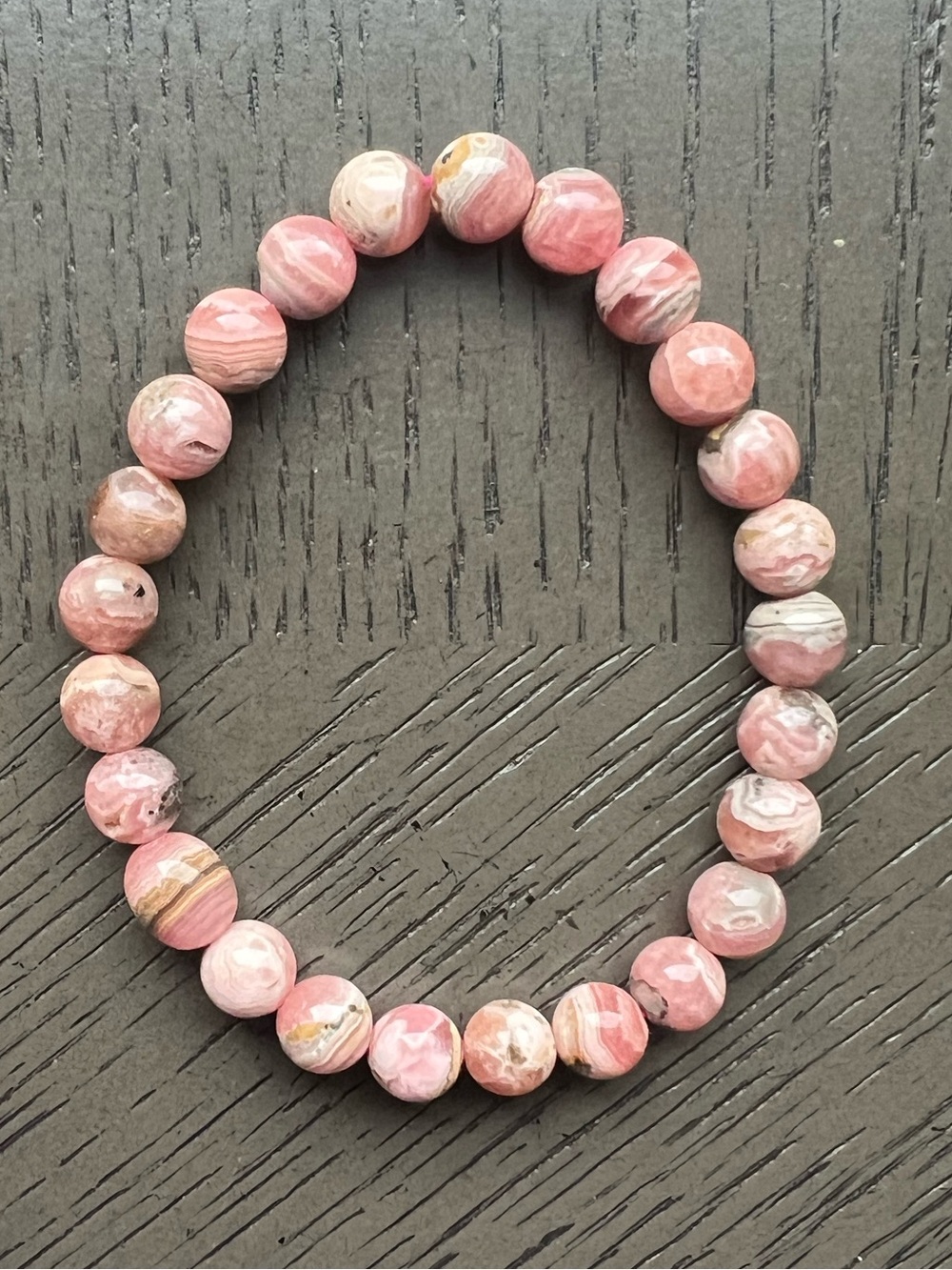 Rhodochrosite bracelet 7mm SIZE 6.5’